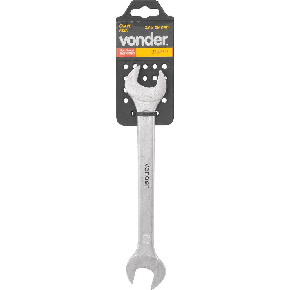 Chave Fixa 18 mm x 19 mm em Aço Cromo Vanádio Vonder - 1