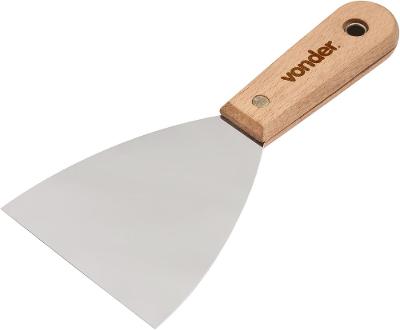 Espátula betumadeira aço inox 4" 10cm cabo madeira Vonder