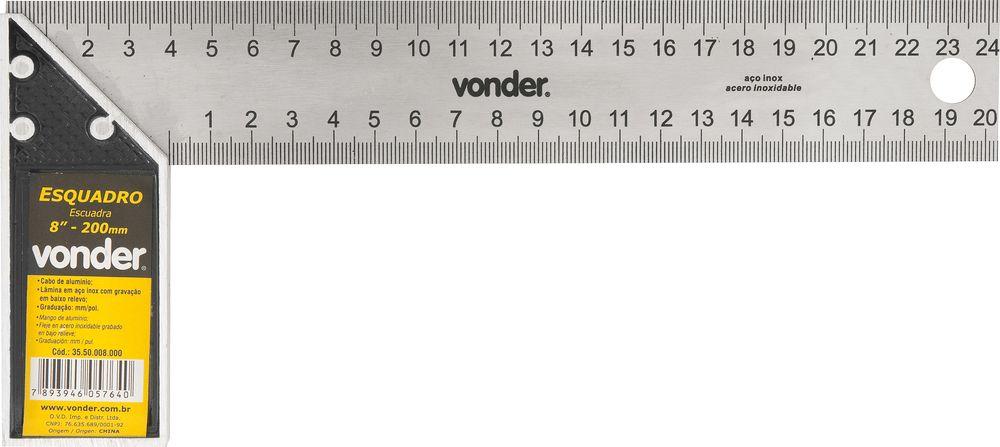 Esquadro 8" cabo alumínio Vonder - 1