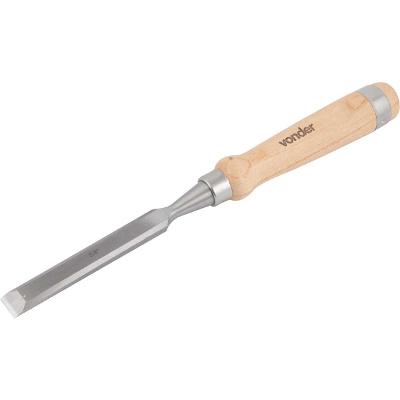 Formão chanfrado 5/8" cromo vanádio cabo madeira - Vonder