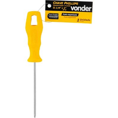 Chave phillips 1/8x3" n.0 cromo vanádio Vonder