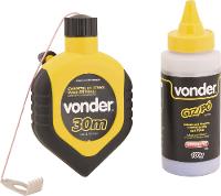 Linha com giz para drywall 30m vermelho Vonder - 1