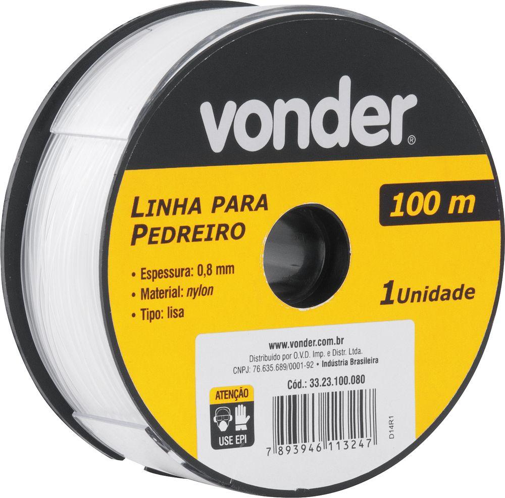 Linha para pedreiro lisa 0,8mmx100m - Vonder - 1