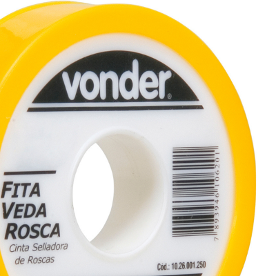 Fita veda rosca 18mmx50m ptfe teflon - Vonder