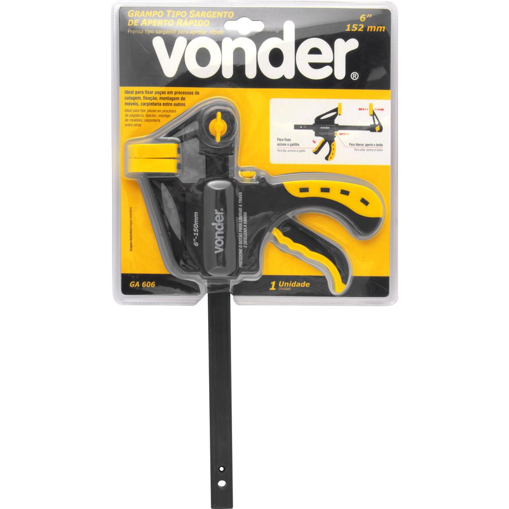 Grampo Tipo Sargento de Aperto Rápido 6" Ga 606 Vonder - 3