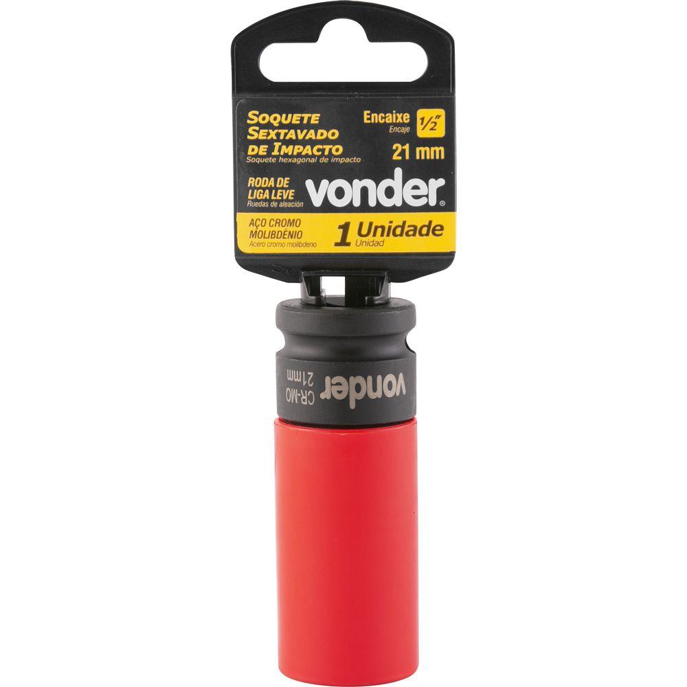 Soquete Sextavado Impacto Encaixe 1/2" 21mm Vonder - 2