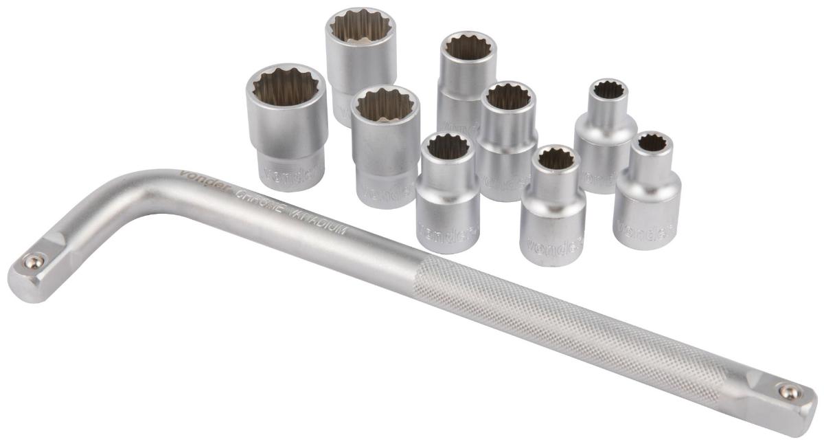 Soquete Estriado Encaixe 1/2" Jg 08A20mm 10Pc Vonder - 4