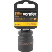 Soquete Sextavado Impacto Encaixe 1/2" 22mm Aço Cromo Vonder - 1