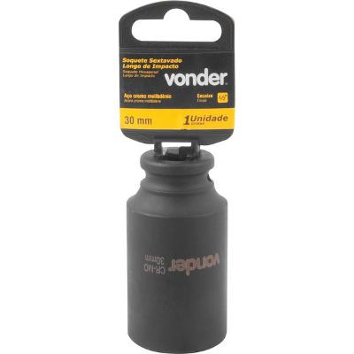 Soquete Sextavado de Impacto Longo enc 1/2" 30mm Aço Cromo