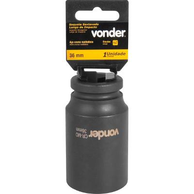 Soquete Sextavado de Impacto Longo enc 3/4" 36mm Aço Cromo
