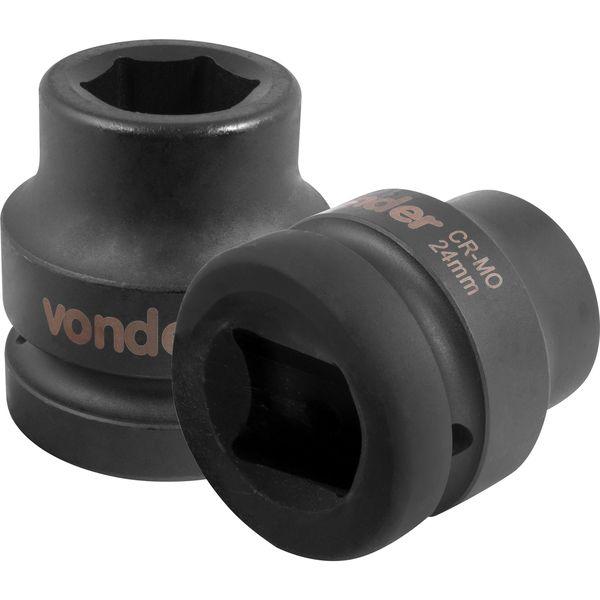 Soquete Sextavado Impacto Encaixe 1" 24mm Aço Cromo Vonder - 1