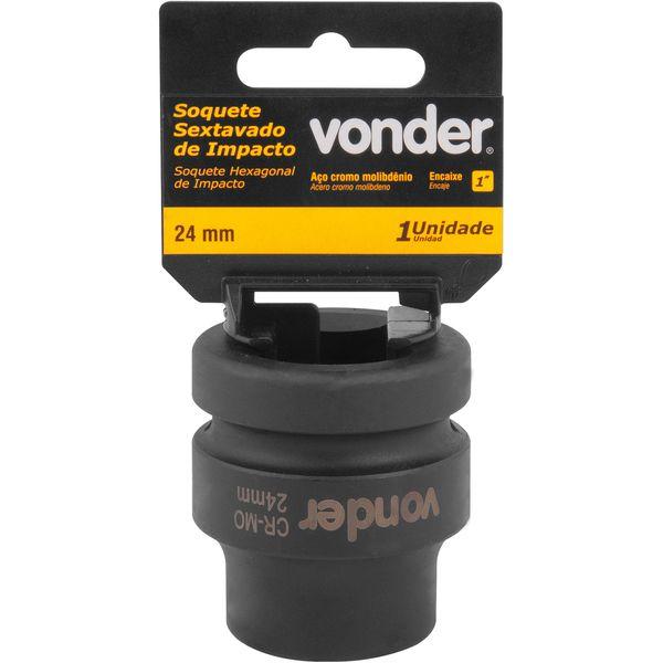 Soquete Sextavado Impacto Encaixe 1" 24mm Aço Cromo Vonder - 4