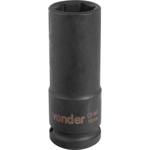 Soquete Sext Impacto Longo Encaix 1/2" 19mm Aço Cromo Vonder - 2