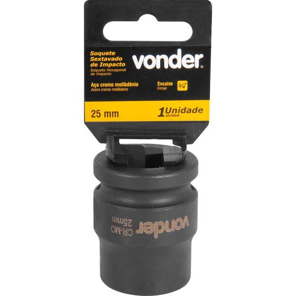 Soquete Sextavado de Impacto Encaixe 3/4" 25mm Vonder - 1