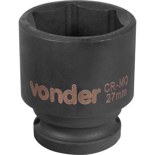 Soquete Sextavado Impacto Encaixe 1/2" 27mm Aço Cromo Vonder - 2