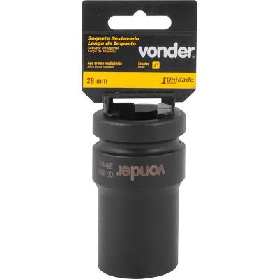Soquete Sextavado Impacto Longo 1  28mm Aço Cromo Vonder