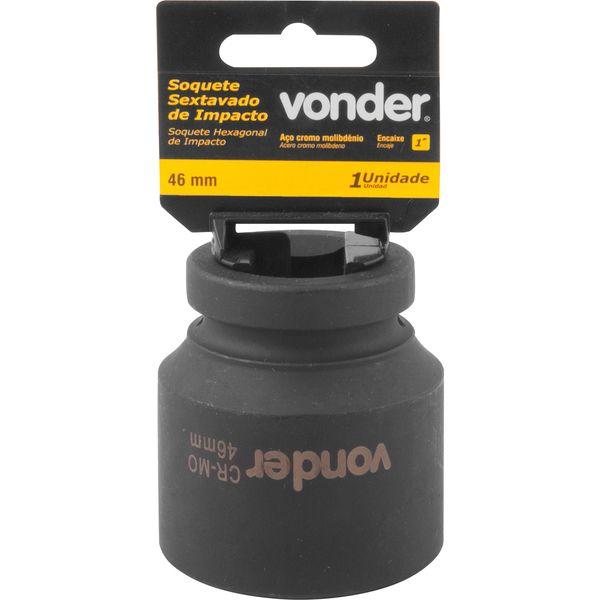 Soquete Sextavado Impacto Encaixe 1" 46mm Aço Cromo Vonder - 1