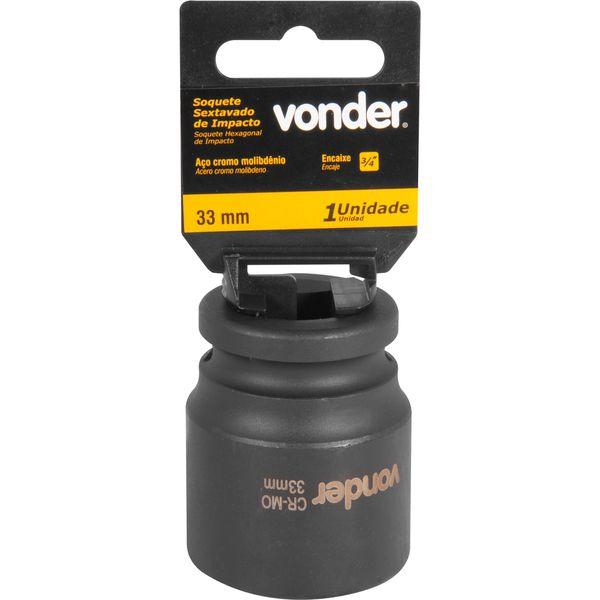 Soquete Sextavado de Impacto Encaixe 3/4" 33mm Vonder - 1