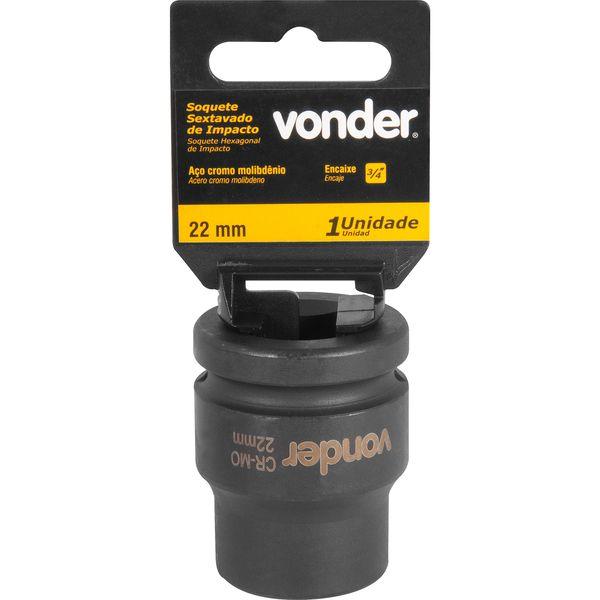 Soquete Sextavado de Impacto Encaixe 3/4" 22mm Vonder - 1
