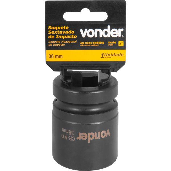 Soquete Sextavado de Impacto Encaix 1" 36mm Aço Cromo Vonder - 2
