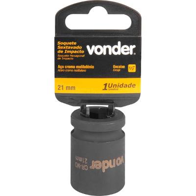 Soquete Sextavado de Impacto Encaixe 1/2" 21mm Vonder