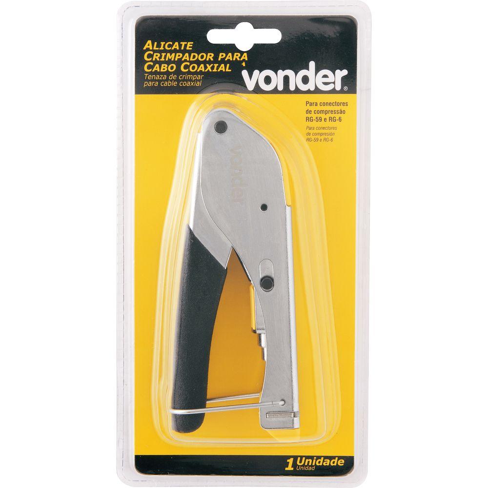 Alicate crimpador rg59/rg6 s/ catraca p/ cabo coaxial Vonder - 5