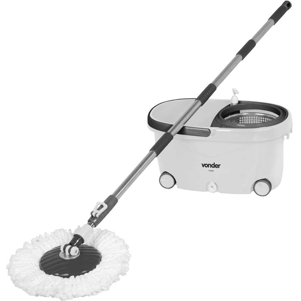 Vassoura Mop Giratório 7,5 Litros Com Cesto Inox Vonder - 3