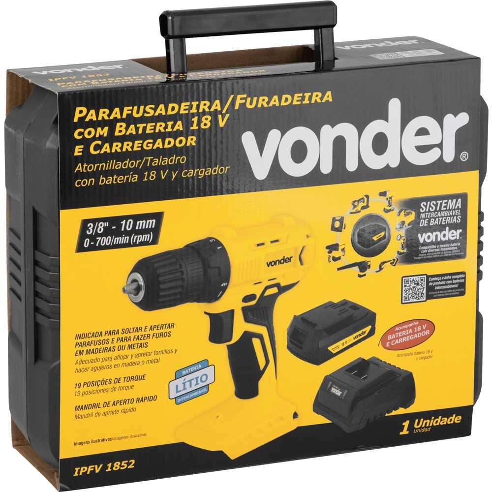 Parafusadeira Furadeira à Bateria 3/8'' 18V IPFV1852 Vonder - 7