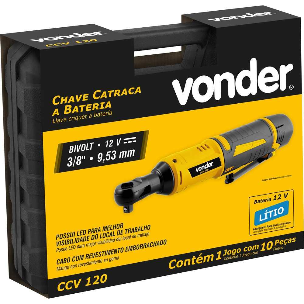 Chave Catraca 3/8'' Bateria 12V CCV120 Vonder - 2