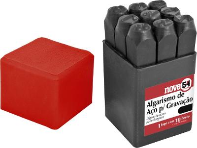 Algarismo de aço punção 10mm 0-9 para gravação - Nove54