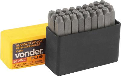 Alfabeto de aço punção 6mm a-z para gravação - Vonder Plus