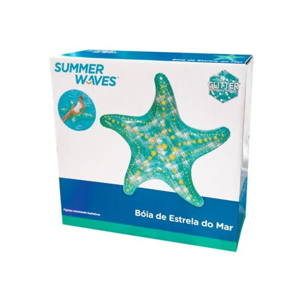 Boia Inflável Estrela do Mar com Glitter Piscina Água Mar Praia W11603 Bel - 4