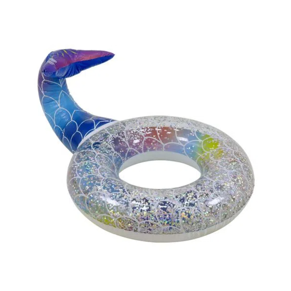 Boia Inflável Cauda de Sereia com Glitter Piscina Água Mar Praia W11355 Bel - 1