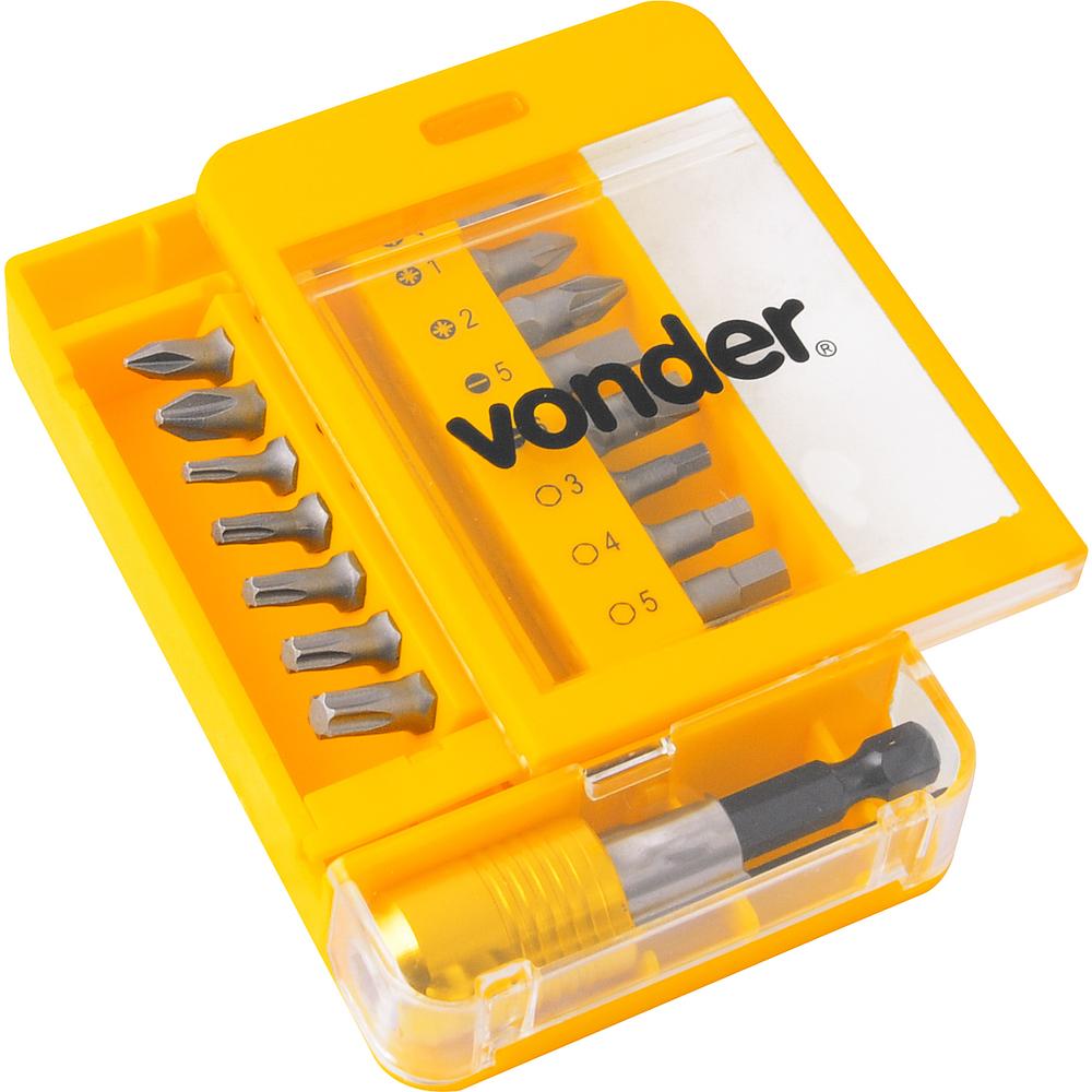 Bits/Ponteiras Vonder Crv com 15 peças Engate Rápido 1/4" - 3