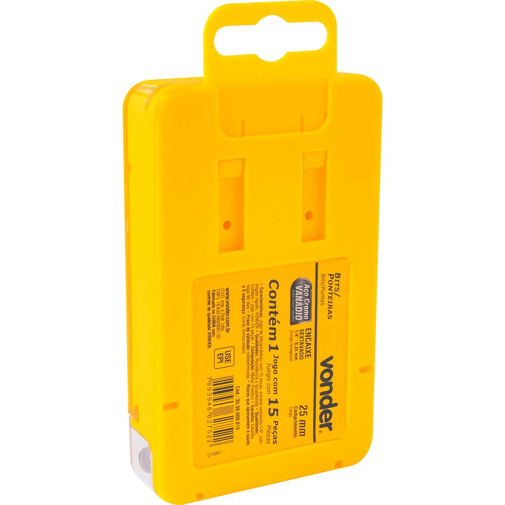 Bits/Ponteiras Vonder Crv com 15 peças Engate Rápido 1/4" - 5