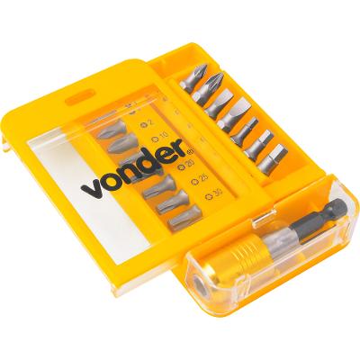 Bits/Ponteiras Vonder Crv com 15 peças Engate Rápido 1/4"