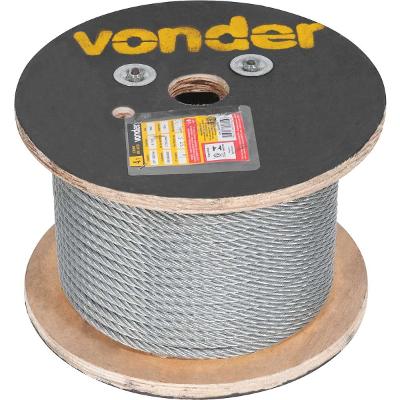 Cabo de aço af 3/8" alma de fibra 6x19s galv c/ 100m Vonder