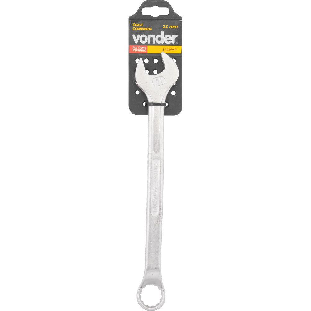 Chave Combinada 21mm em Aço Cromo Vanádio Encartelada Vonder - 2