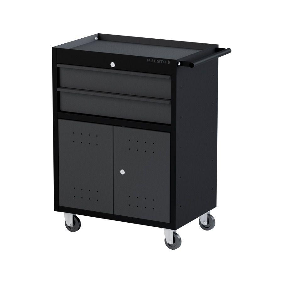 Carro para Ferramentas Pro 2 Gavetas E Portas Dark Presto - 1