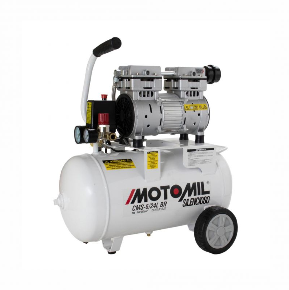 Compressor Silencioso 120Psi 127V Branco Cms-5/24B Motomil - 2
