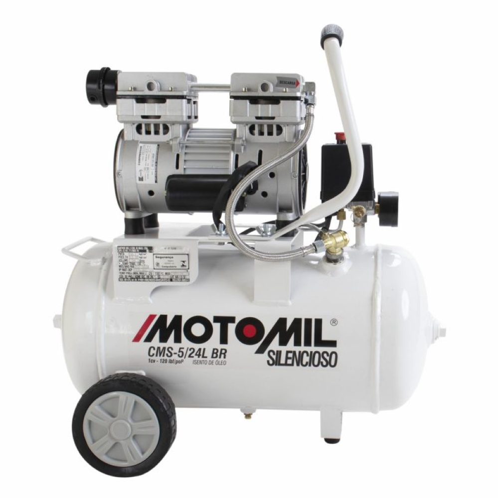 Compressor Silencioso 120Psi 127V Branco Cms-5/24B Motomil - 3