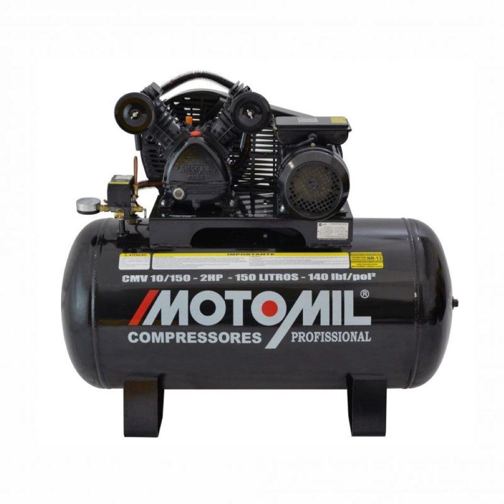 Compressor 140lbs 2HP Mono 110/220V 150L CMV-10/150 Motomil - 1
