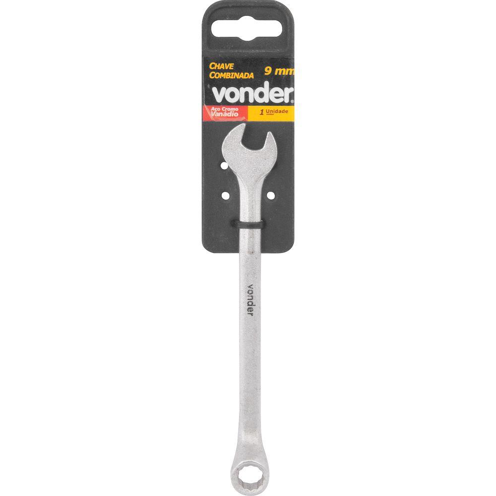 Chave Combinada 9 mm em Aço Cromo Vanádio Encartelada Vonder - 2