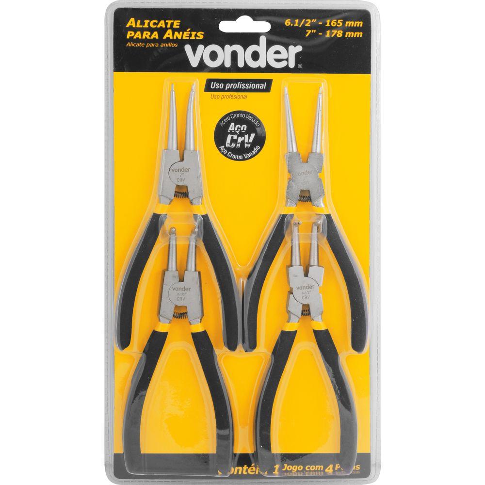 Jogo Alicate para Anéis Vonder com 4 peças 7" - 2
