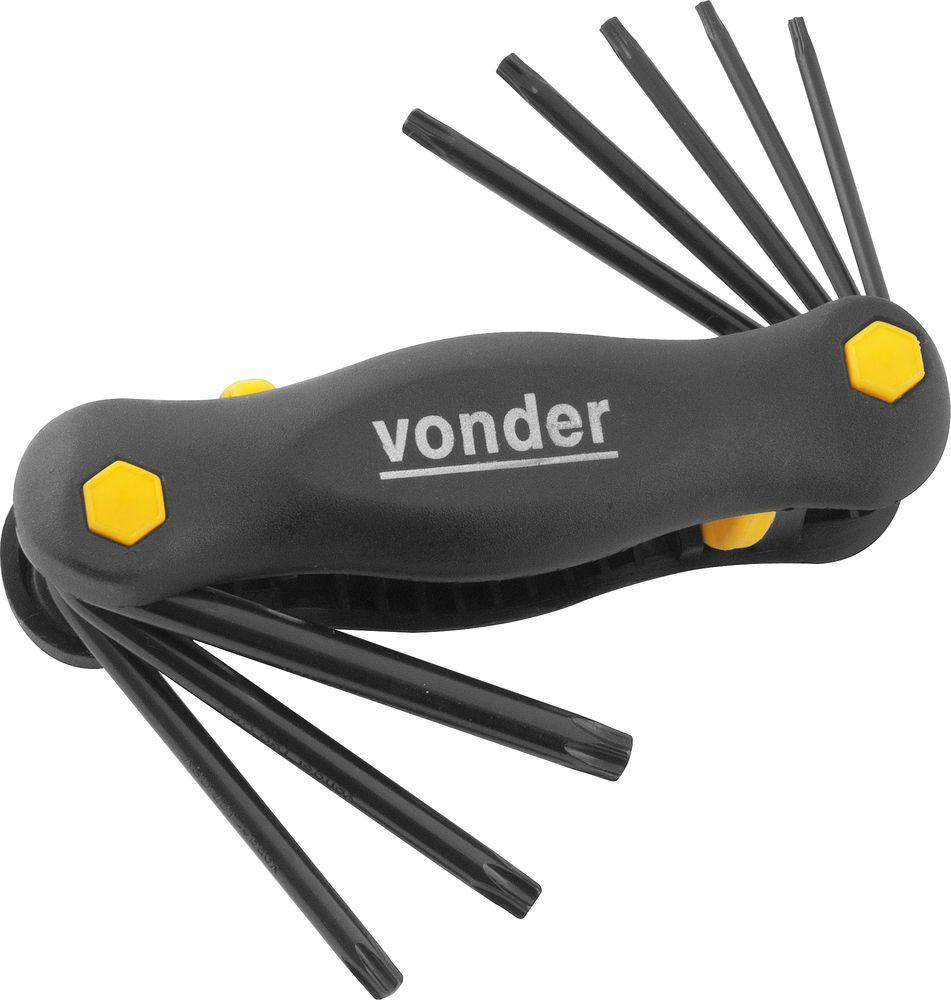 Jogo Chave Torx T9-t40 Canivete Plástico Cromo 8 Vonder - 1