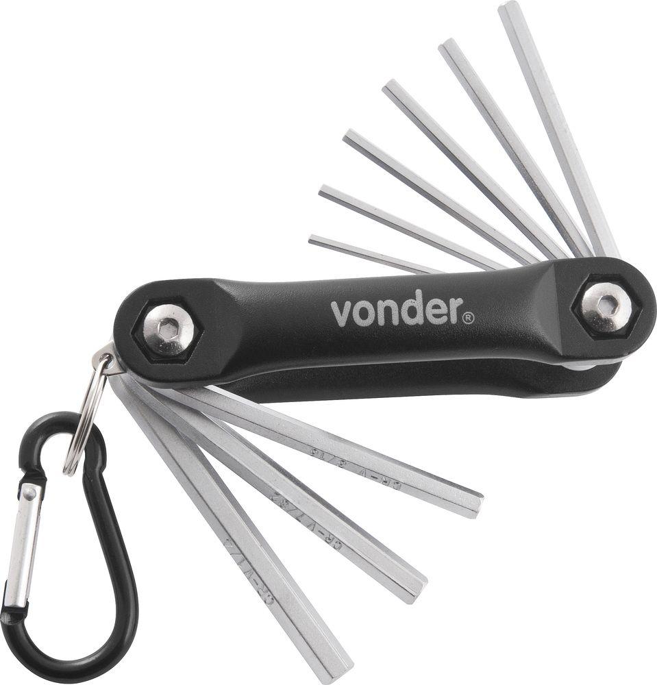 Jogo Chave Hexagonal Allen 5/64-1/4  Canivete Alumínio Cromo - 1