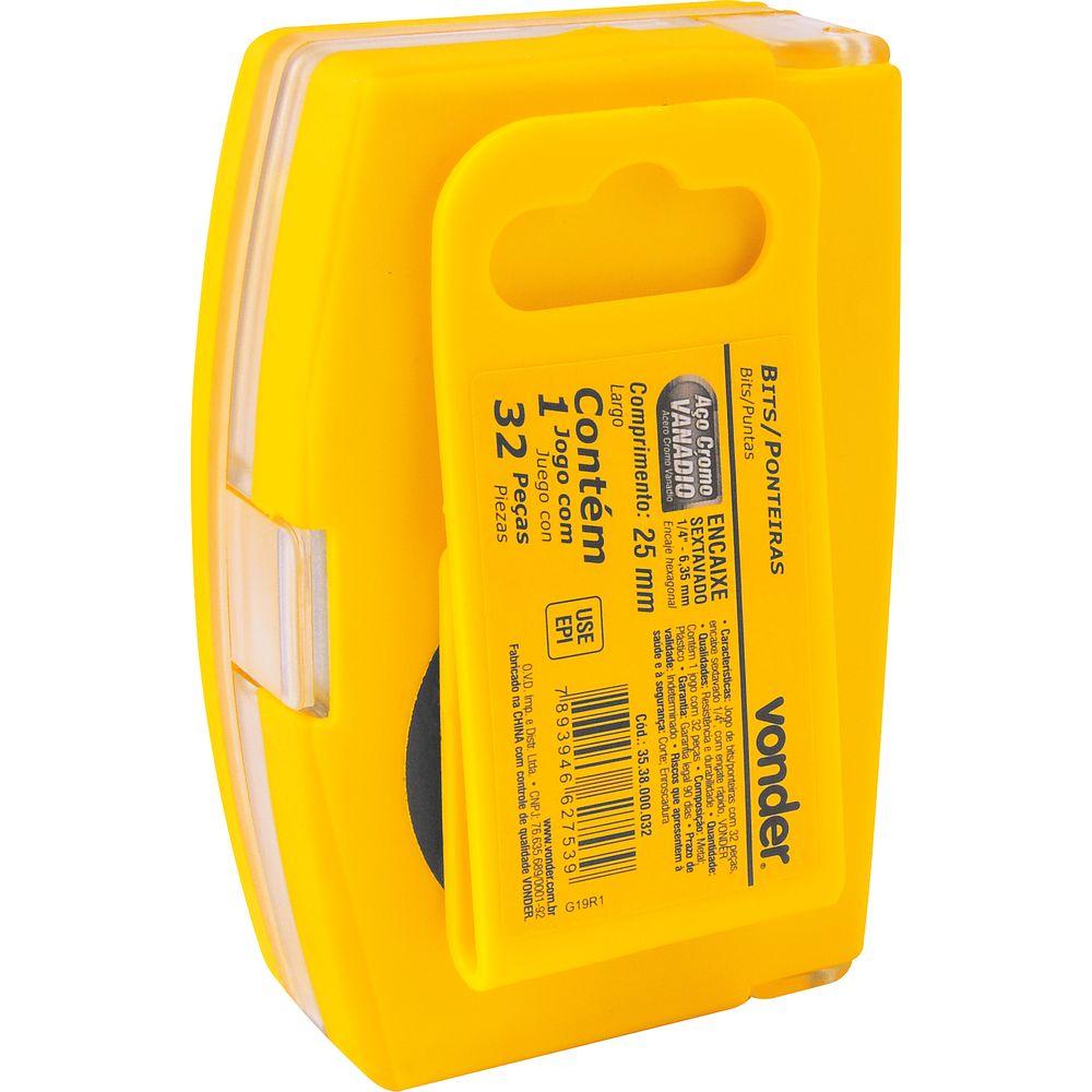 Jogo Bits/Ponteiras 32 peças Enc 1/4'' Engate Rápido Vonder - 2