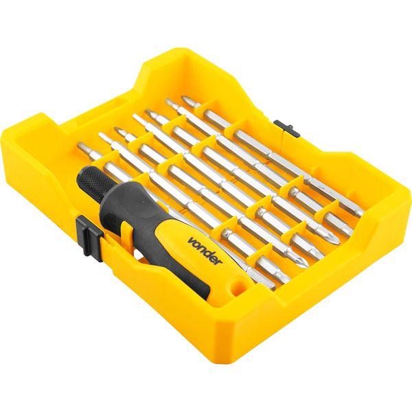 Jogo Bits/Ponteira Crv com 8 peças Enc 1/4 Longo Vonder - 2