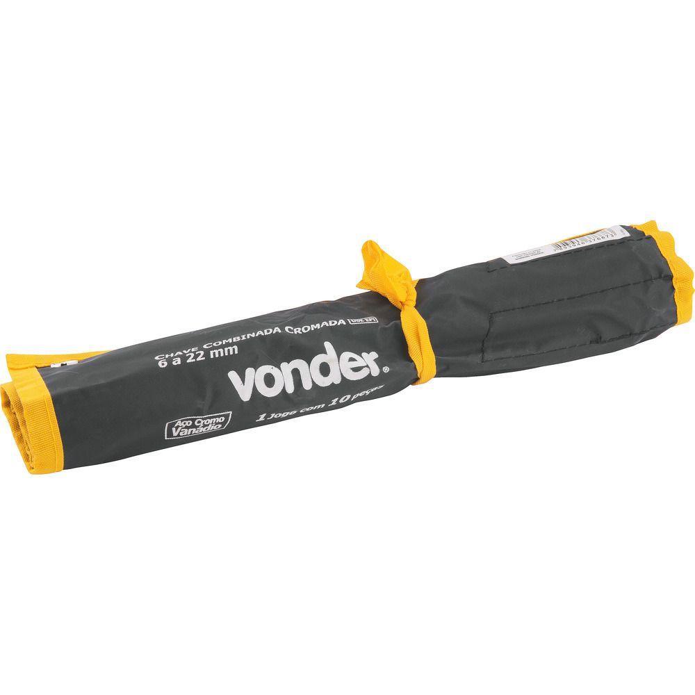 Jogo Chave Combinada 6-22mm Cromo Vanádio Cromada 10 Vonder - 2