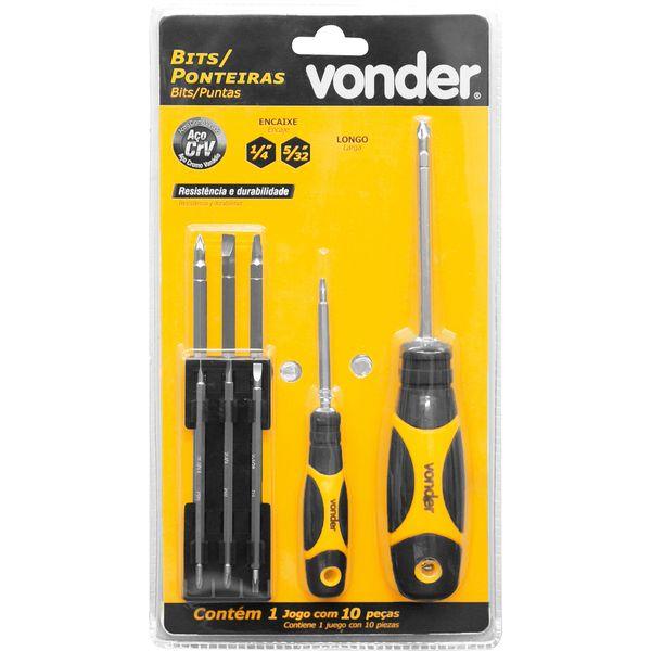 Jogo Bits/Ponteira Crv com 10 peças Longo Vonder - 1